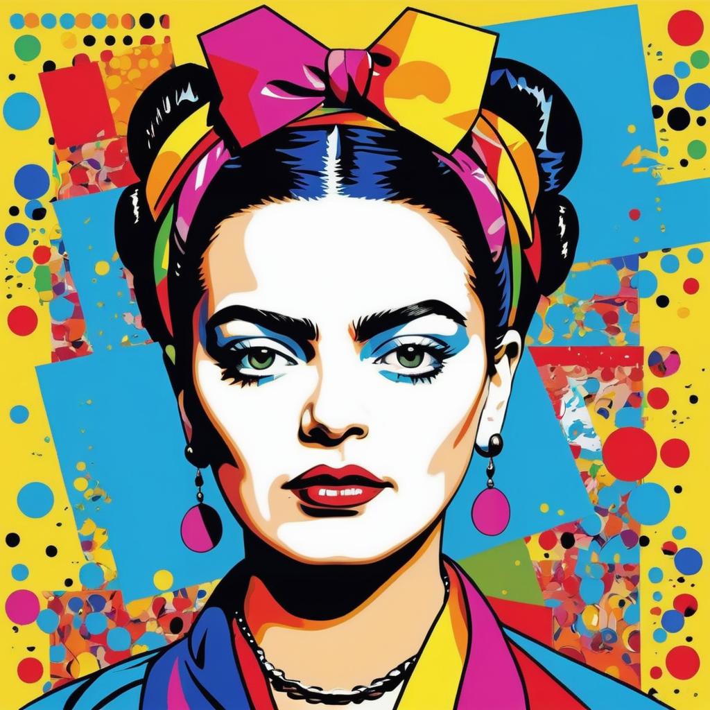 Irritated Frida Kahlo in Pop Art Style