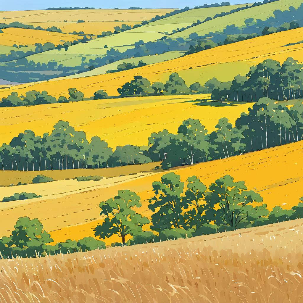 Midday Harmony in Golden Fields