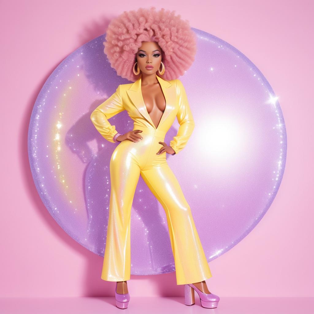 Retro Disco Diva in Pastel Colors