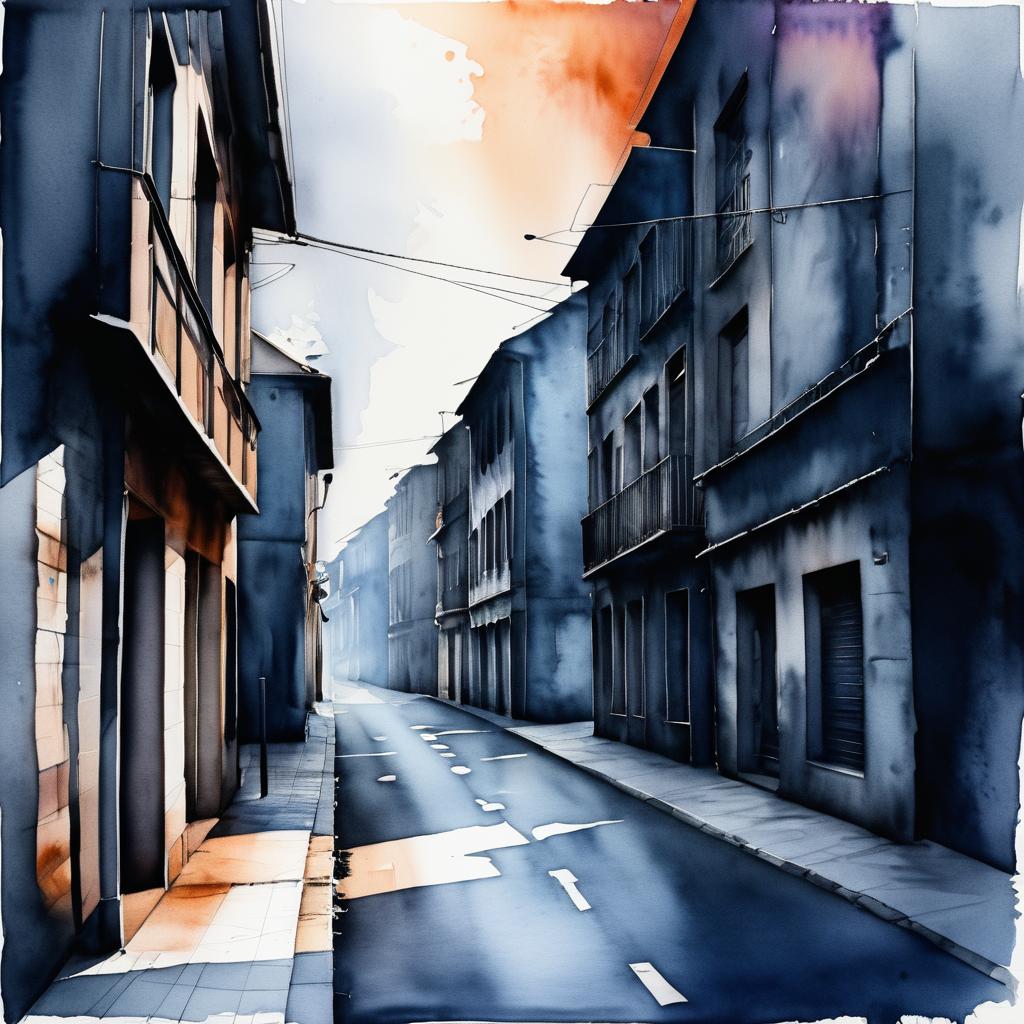 Vivid Lowkey Street Photography in Watercolor