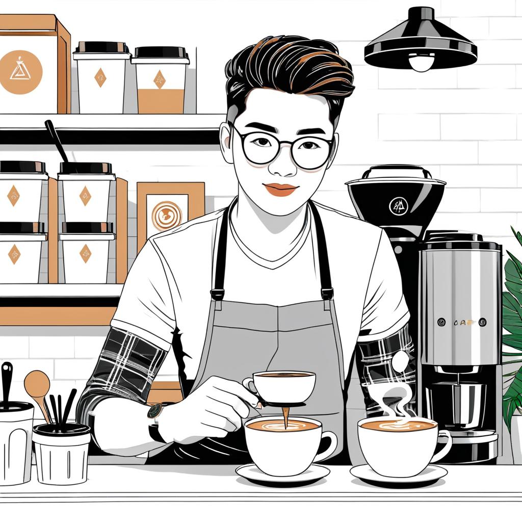 Seductive Barista in Creative Illustration