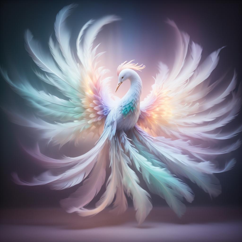 Enigmatic Phoenix in Dreamy Pastels