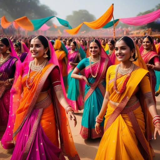 Vibrant Indian Festival with Dance and Color
