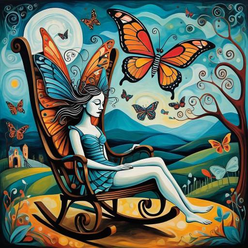 Whimsical Fairy in Surreal Landscape