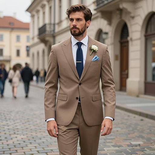 Stylish Groom in Trendy Wedding Suit