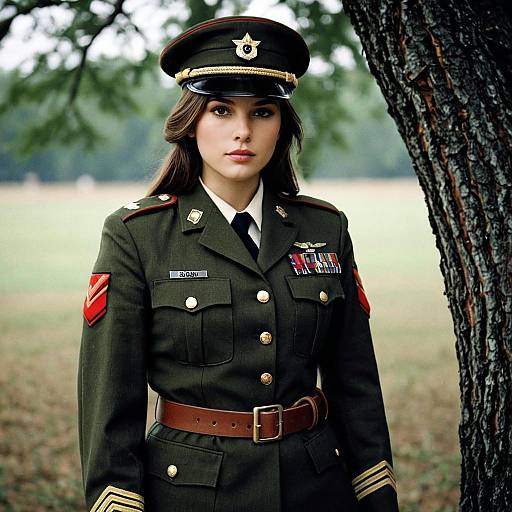Realistic Soldier Costume with Blurry Background