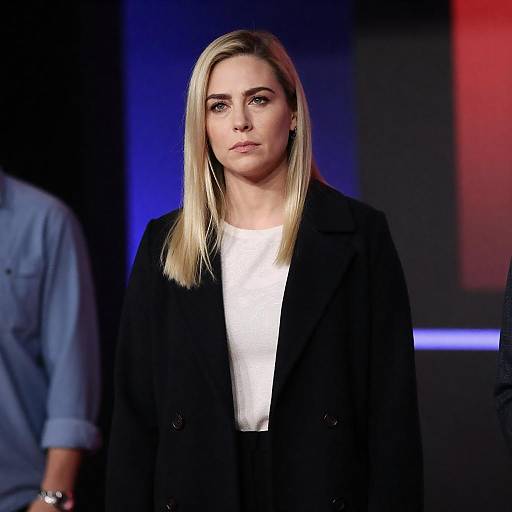 Blonde Woman in Dimly Lit Room