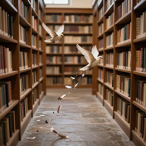 Library Books Transforming Into Birds