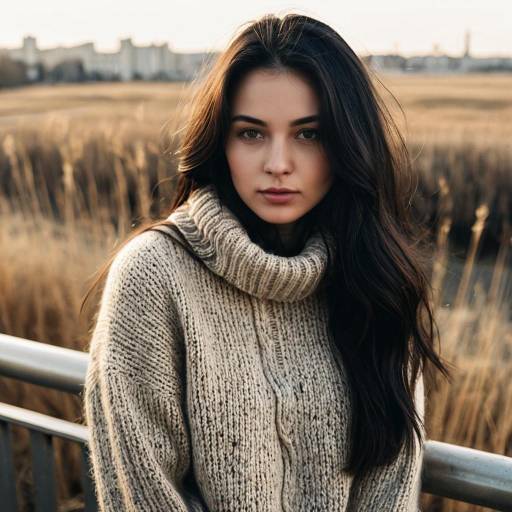 Woman in Beige Sweater Outdoors