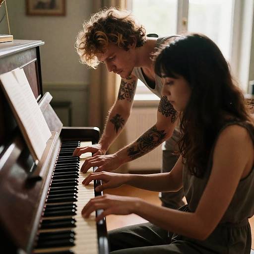 Intimate Piano Performance in Sunlight