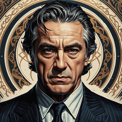 Detailed Portrait of Middle-Aged Man with Intense Expression