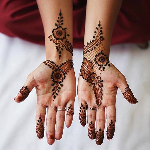 Detailed Black Lace Henna Hands