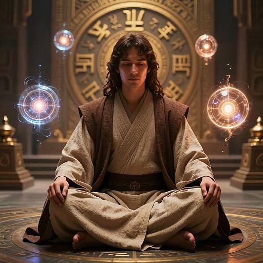 Contemplative Jedi Master Meditation Art