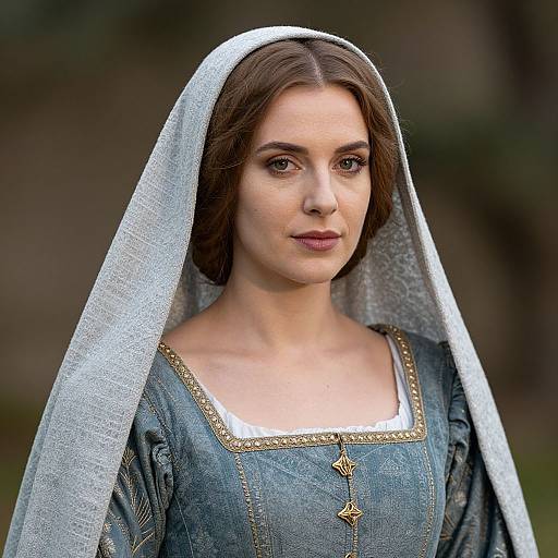 Close-Up Medieval Gown and Veil