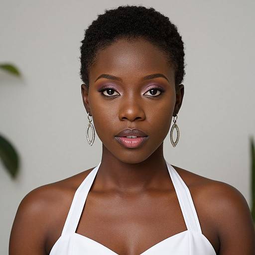 Realistic African American Bridesmaid Portrait