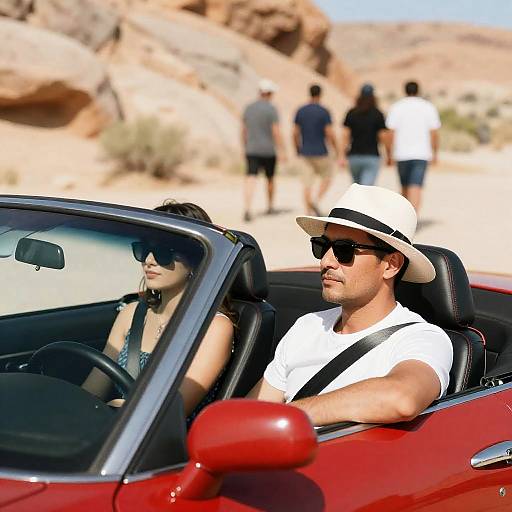 Summer Drive in a Red Convertible