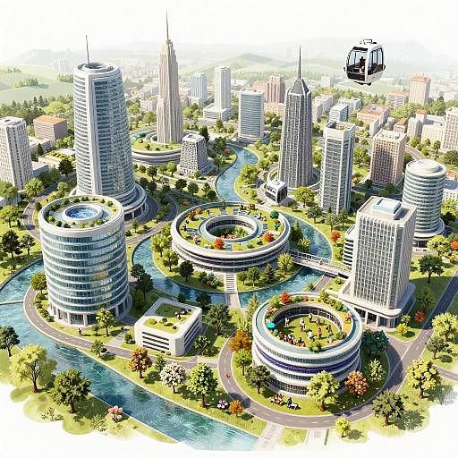 Futuristic Eco Utopian Cityscape