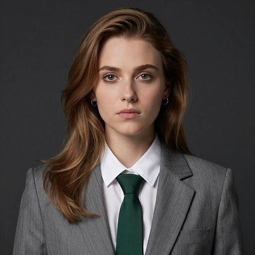 Stylish Woman in Grey Blazer Portrait