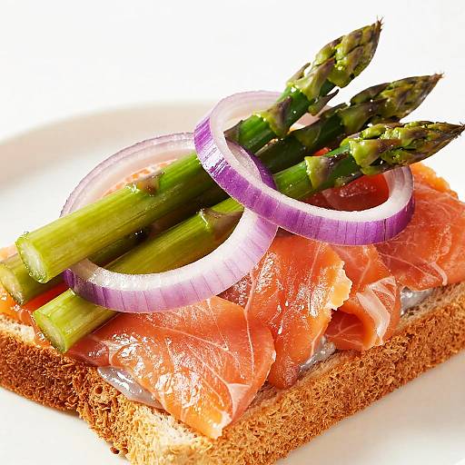 Vibrant Smoked Salmon Sandwich Close-Up