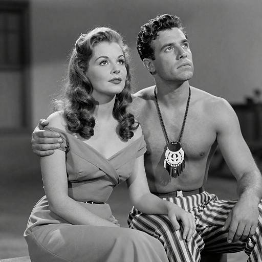 Vintage 1950s Romantic Black-and-White Photo