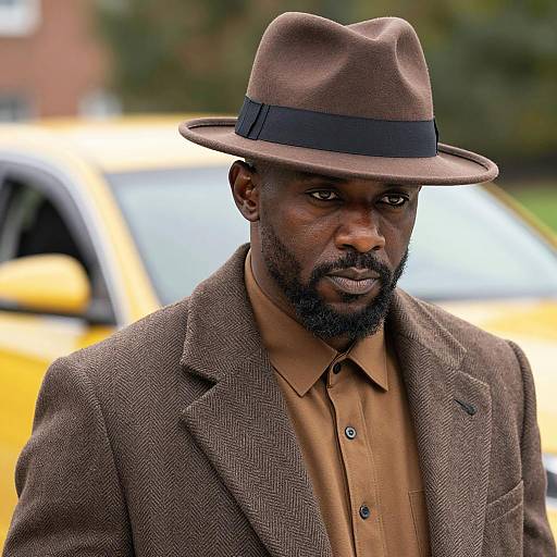 Focused Portrait of a Stylish Black Man