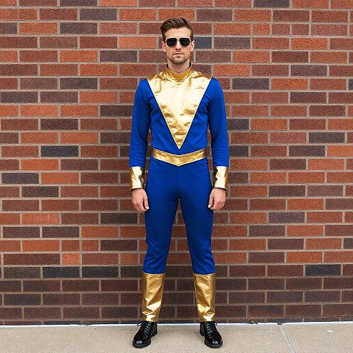 Blue and Gold Wall Man
