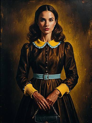 Portrait of Woman in Vintage Style Dress