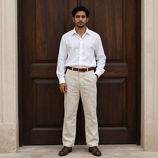 Realistic Male in Linen Costume