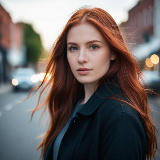 Portrait of Woman with Red Hair Outdoors