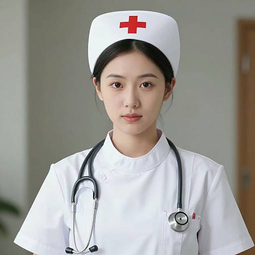 Female Nurse in White Uniform