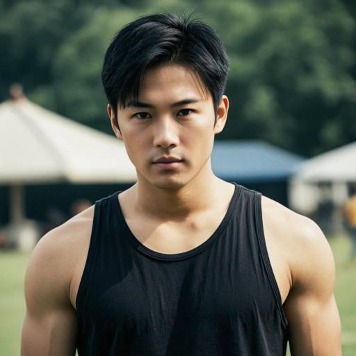 Realistic Portrait of Man in Tank Top