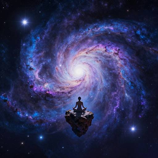 Cosmic Meditation in Nebulae Landscape