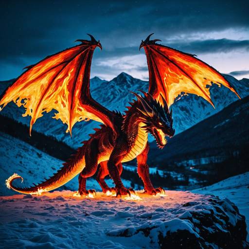 Fiery Ice Dragon in Twilight Valley Fiery Ice Dragon in Twilight Valley