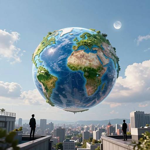 Translucent Sphere with Miniature Earth Ecosystem