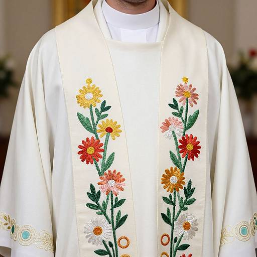 Elegant White Wedding Clergy Stole