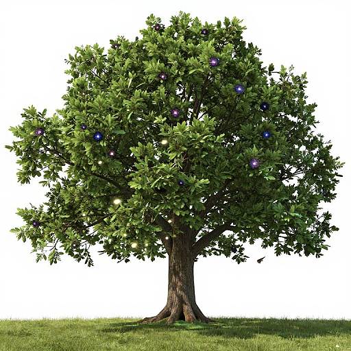 Ancient Tree with Galactic Leaves