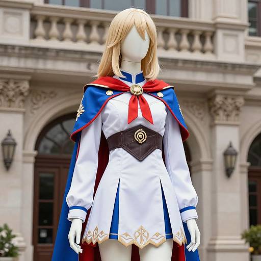 Blonde Mannequin in Cape Outfit