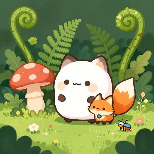 Kawaii Fantasy Animals and Nature