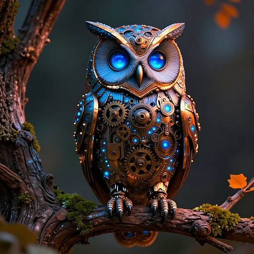 Enchanted Steampunk Mechanical Owl