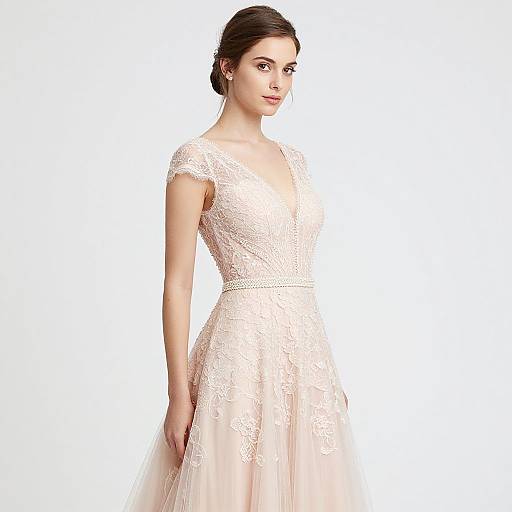 Romantic Blush Pink Bridal Gown