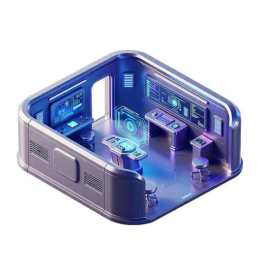 Isometric High-Tech Spaceship Interior