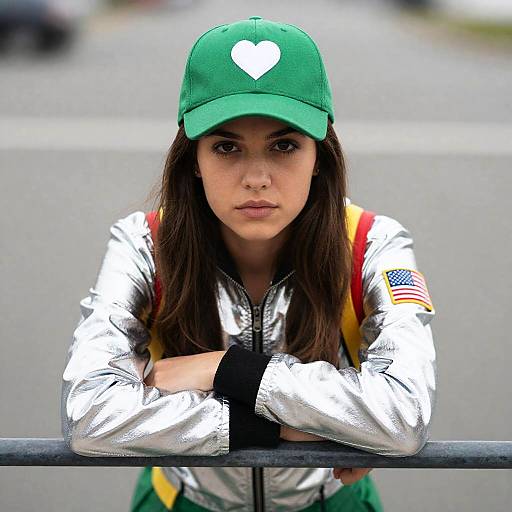 Serious Young Woman in Reflective Jacket