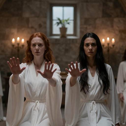 Intense Emotional Portrait of Two Women