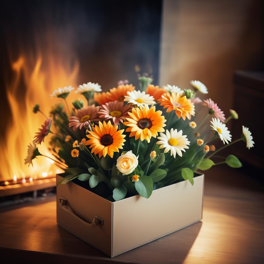 Vintage Bouquet Near a Warm Fire