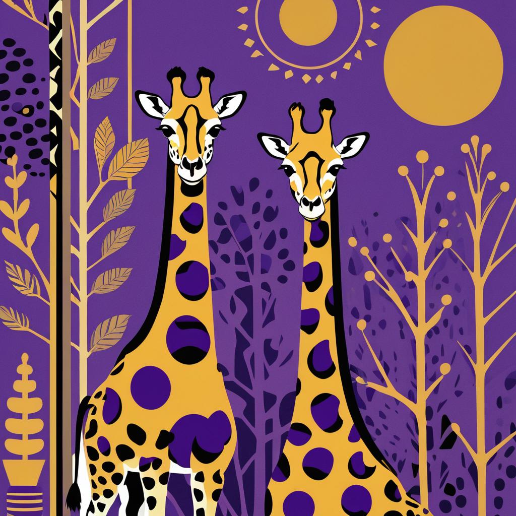 Matisse-Style Giraffe Illustration Concept