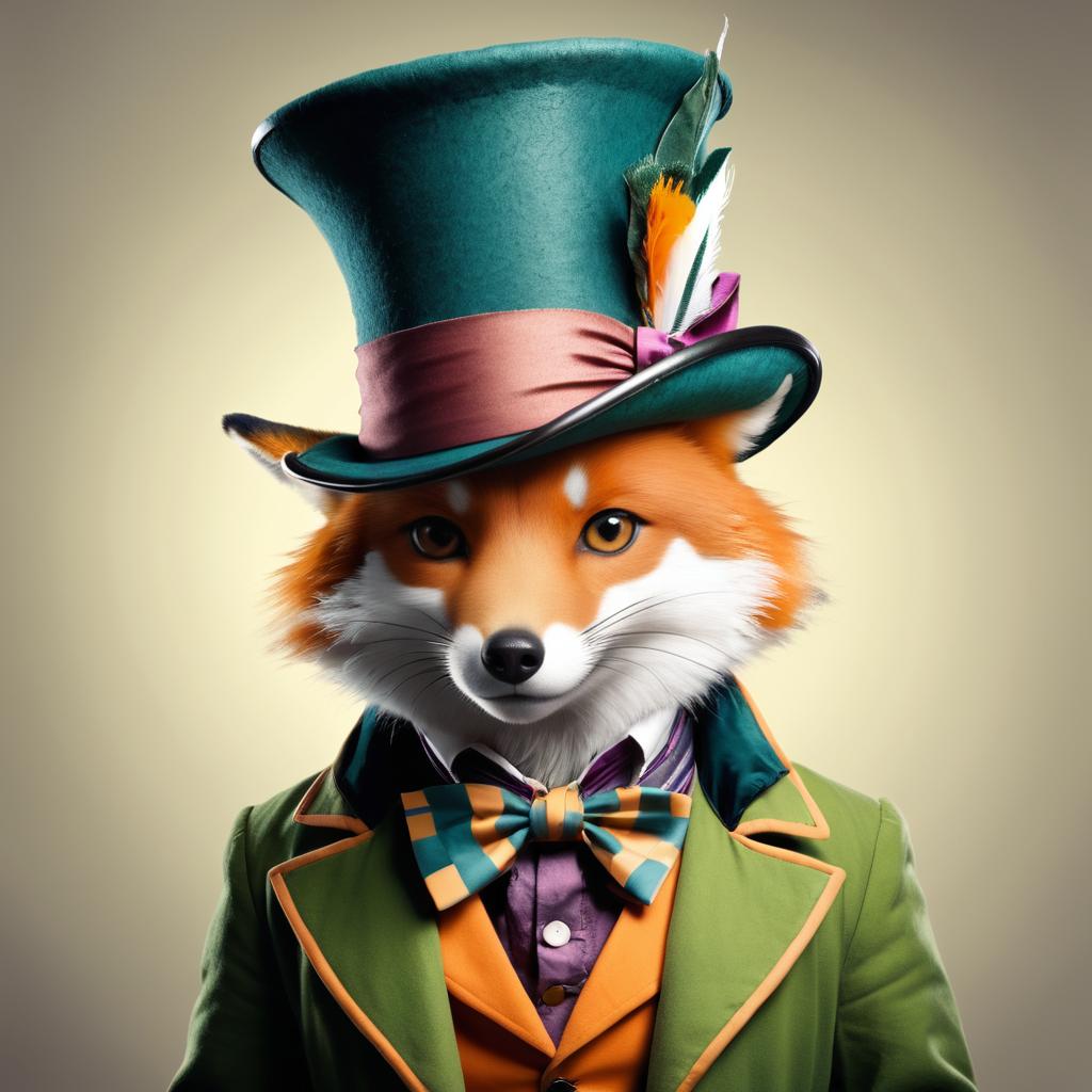 Whimsical Fox as The Mad Hatter