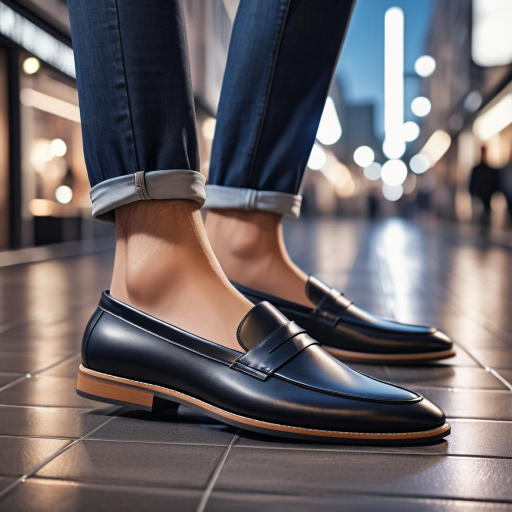 Stylish Loafers in Trendy Shopping District