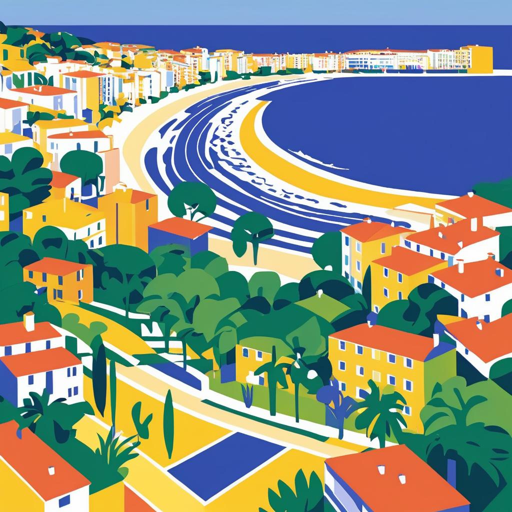 Matisse-Inspired Vibrant Beach Landscape