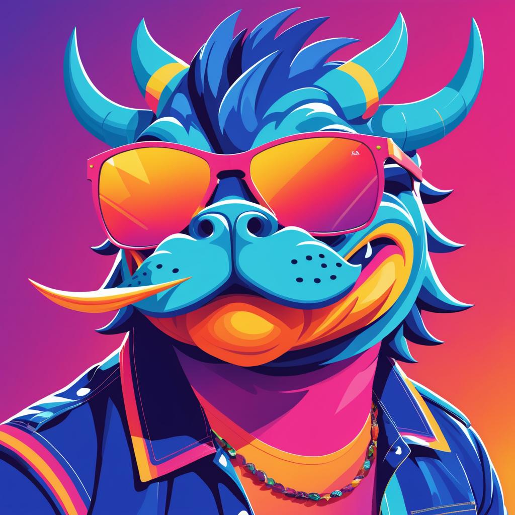 Retro Dragon in Sunglasses T-Shirt Design