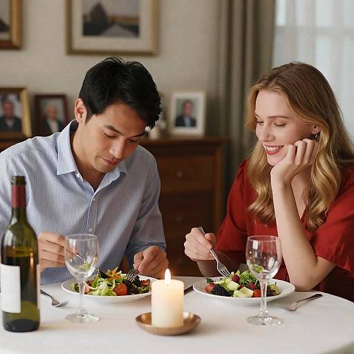 Intimate Dining Scene of Couple